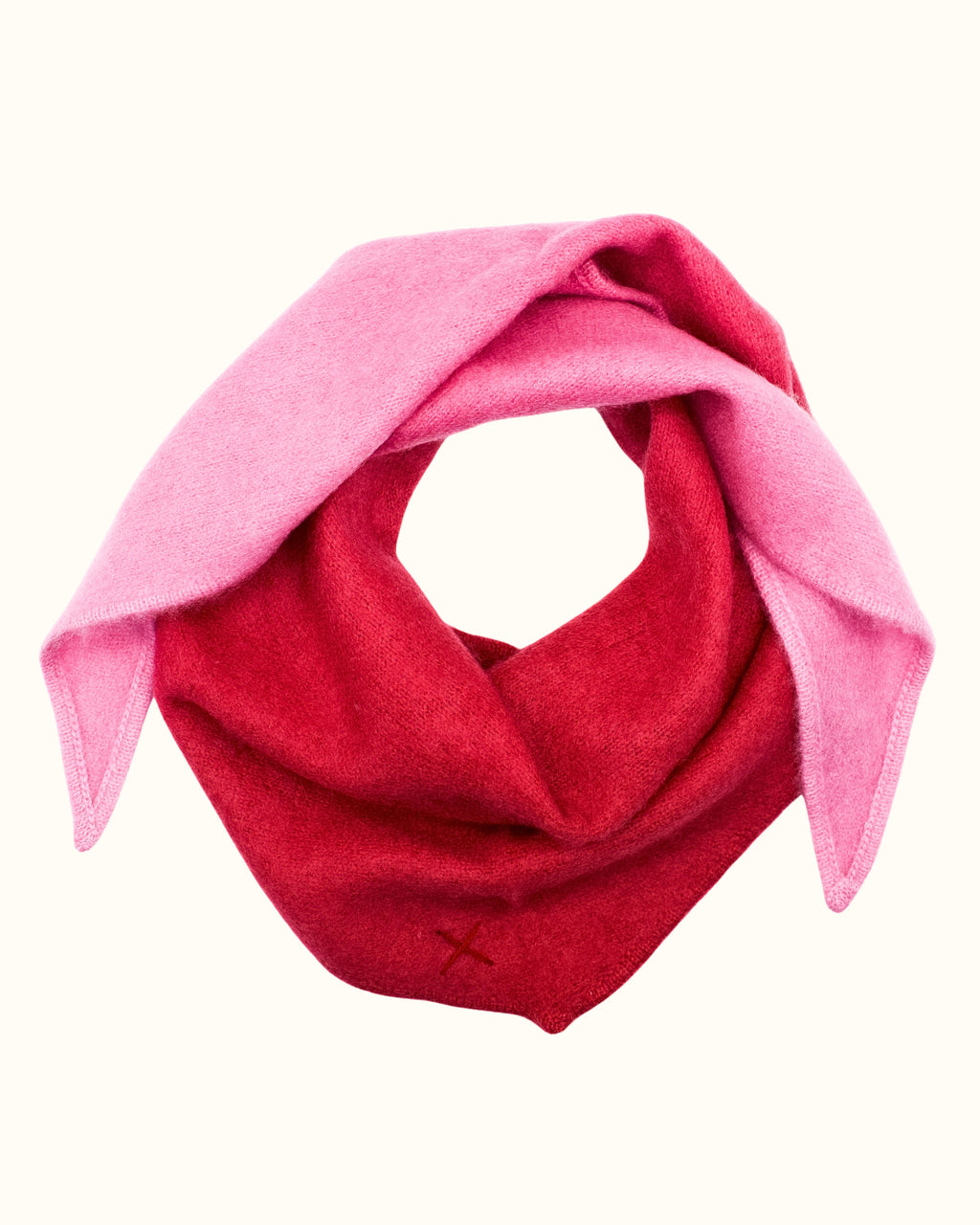 Kleiner Dip-Dye Dreieckschal Himbeer/Pink aus Kaschmir von Mell-o