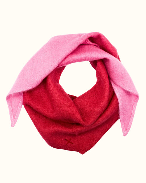 Kleiner Dip-Dye Dreieckschal Himbeer/Pink aus Kaschmir von Mell-o