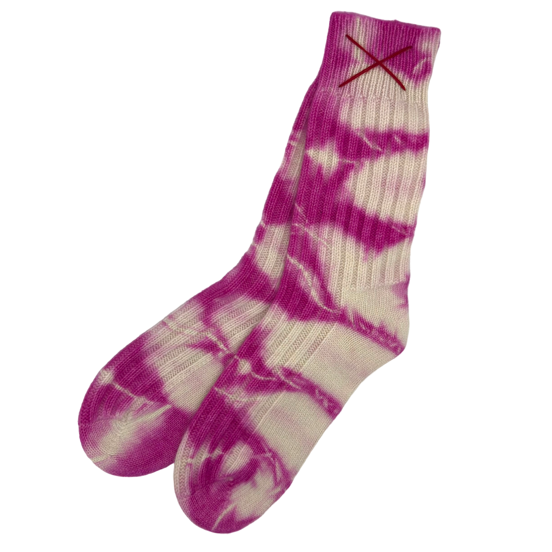 Tie-Dye Kaschmirsocken Fuchsia von Mell-o