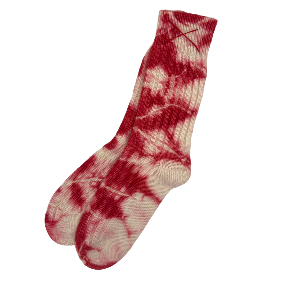 Tie-Dye Kaschmirsocken Pink/Berry von Mell-o