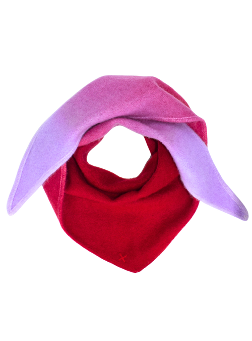 Kleiner Dip-Dye Dreieckschal Rot/Lila aus Kaschmir von Mell-o
