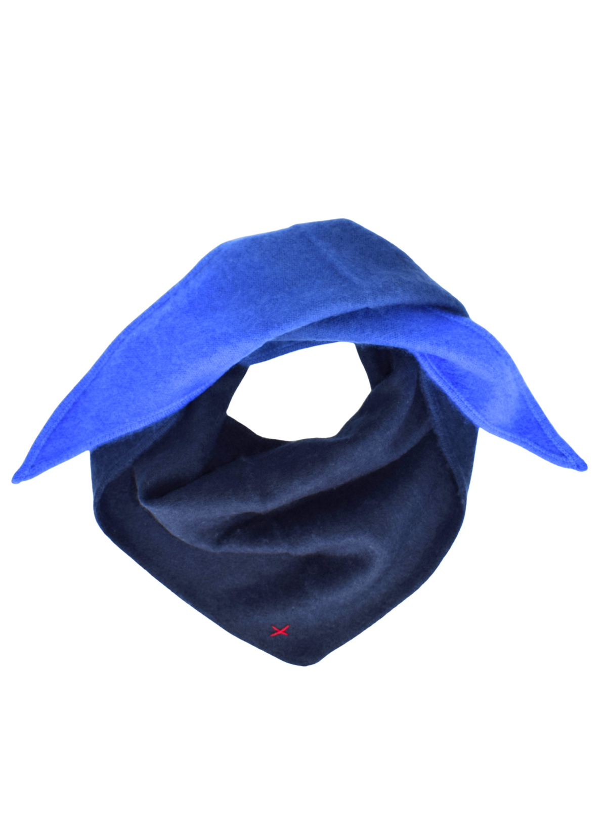 Kleiner Dip-Dye Dreieckschal Indigo/Azur aus Kaschmir von Mell-o