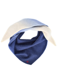 Kleiner Dip-Dye Dreieckschal Indigo/Camel aus Kaschmir von Mell-o