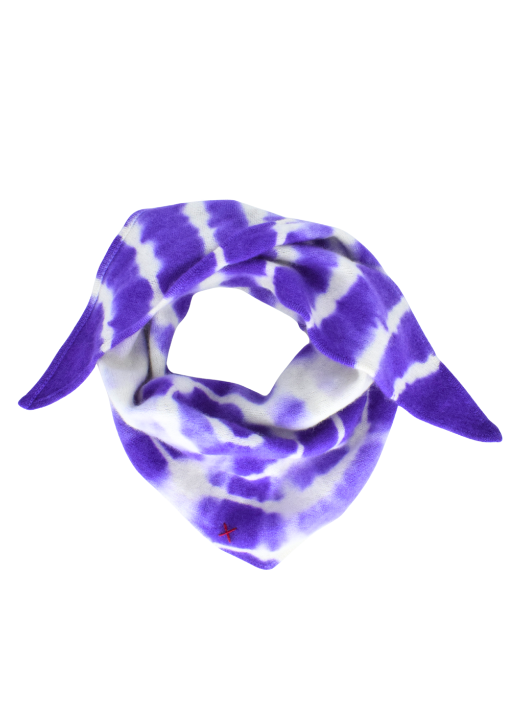 Tie-Dye Dreieckschal Offwhite/Bright Violet aus Kaschmir von Mell-o