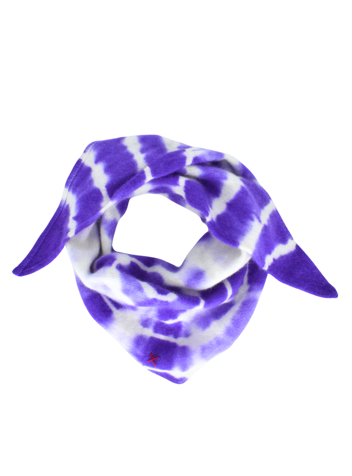 Tie-Dye Dreieckschal Offwhite/Bright Violet aus Kaschmir von Mell-o