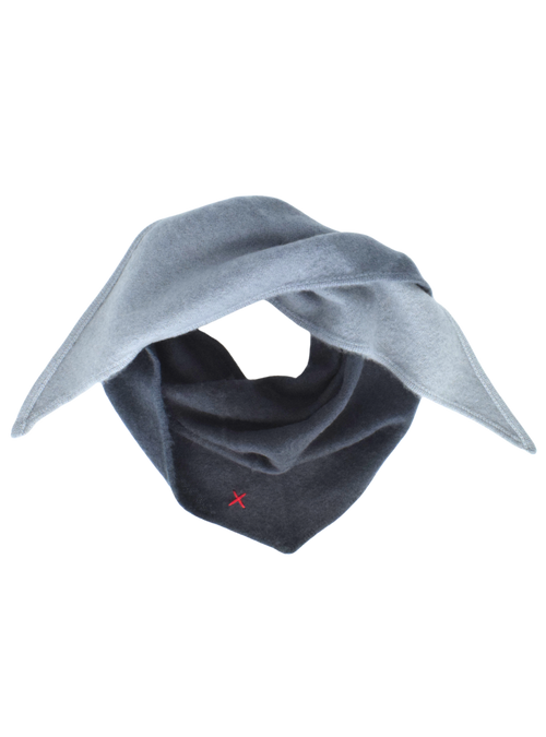 Kleiner Dip-Dye Dreieckschal Schwarz/Grau aus Kaschmir von Mell-o