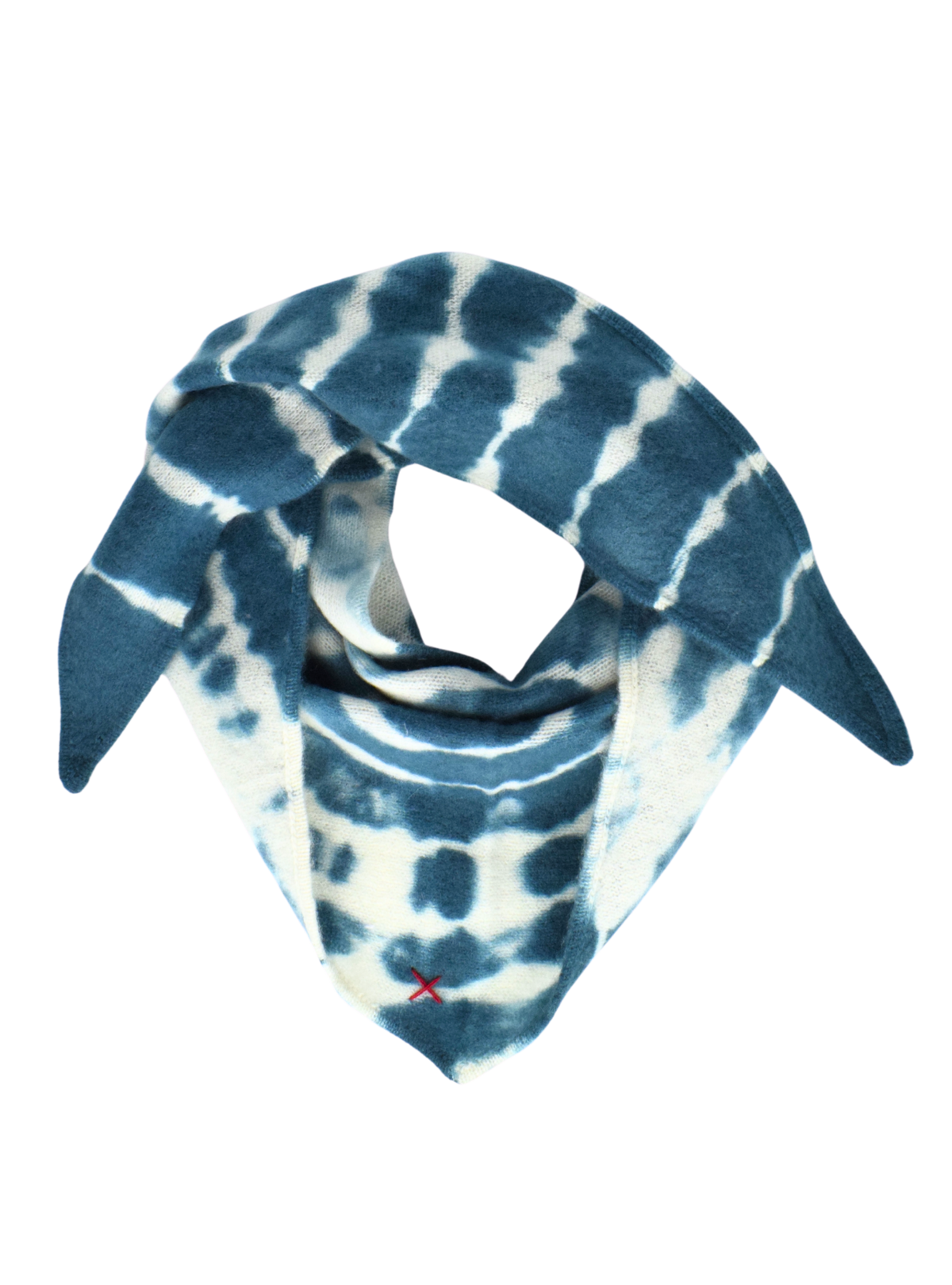 Tie-Dye Dreieckschal Offwhite/Flaschengrün aus Kaschmir von Mell-o