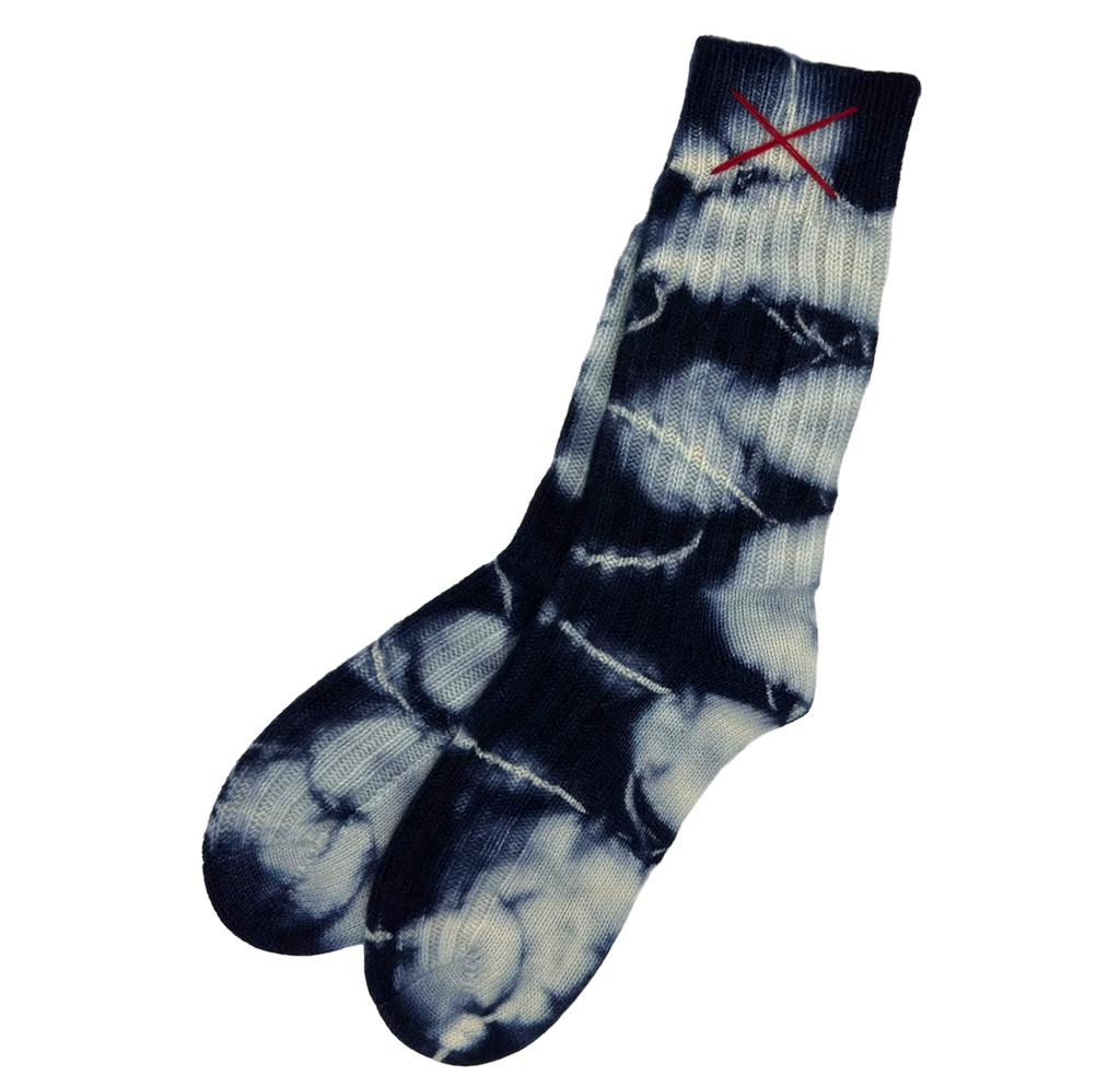 Tie-Dye Kaschmirsocken Indigo von Mell-o