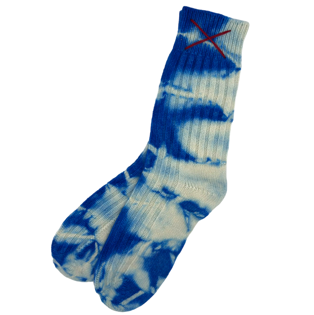 Tie-Dye Kaschmirsocken Azur von Mell-o