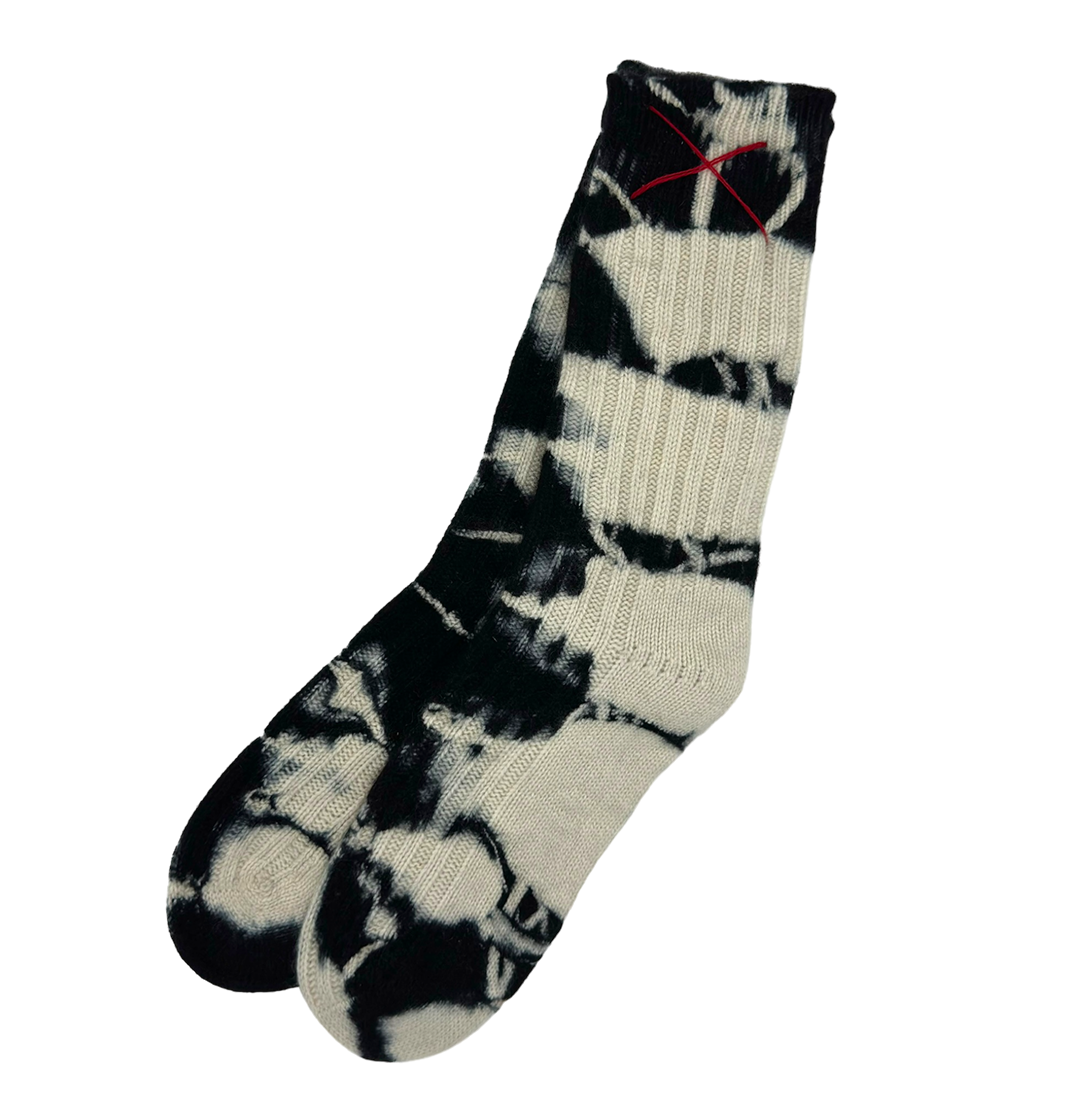Tie-Dye Kaschmirsocken Schwarz von Mell-o