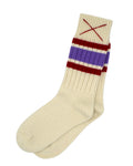 Sporty Kaschmirsocken Natur mit Rot/Lila von Mell-o