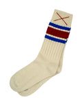 Sporty Kaschmirsocken Natur mit Blau/Rot von Mell-o